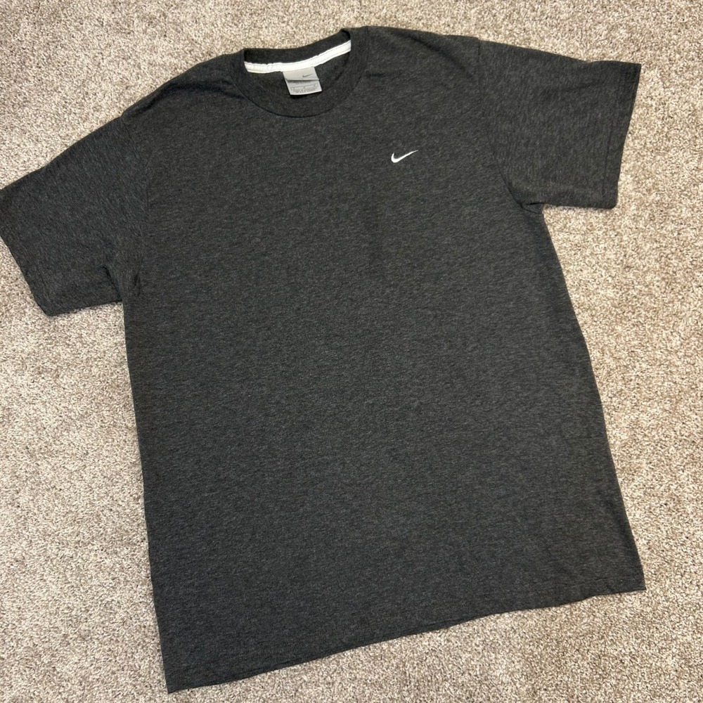 Vintage Nike Shirt Short Sleeve Essential Men Large Gray Tag Swoosh Check y2k